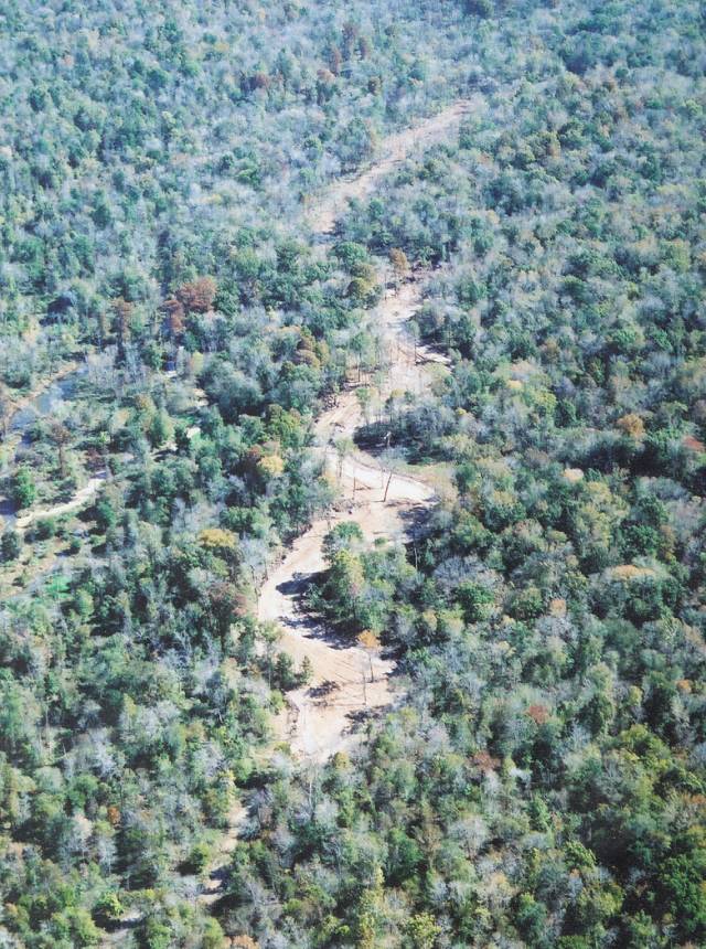 Aerial View of Stream Work for Phase 1